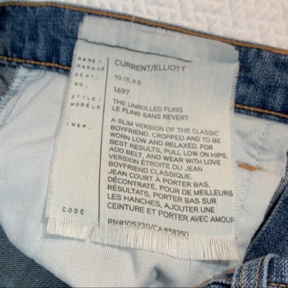 Current/elliott Unrolled Fling Boyfriend Jeans Size 23 Light Denim - Picture 11 of 13